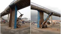 Tragedy as truck gets stuck under Lagos bridge, LASTMA shares video, photos