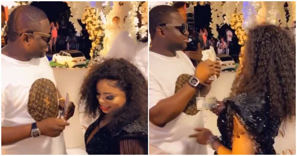 Bobrisky shares more exclusive videos from his party, watch actor Timini Egbuson, other men spray him money