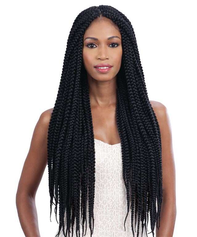 All back braids with natural hair in Nigeria