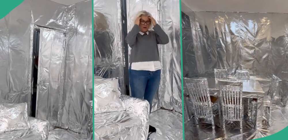 Man covers parents house in aluminium foil, shares video
