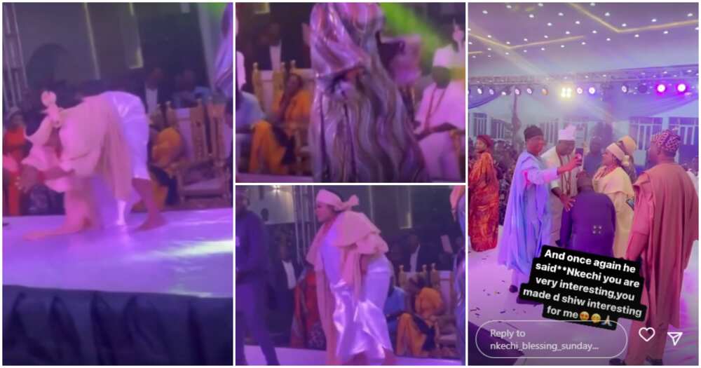 Nkechi Blessing twerks in Ooni of Ife's face.