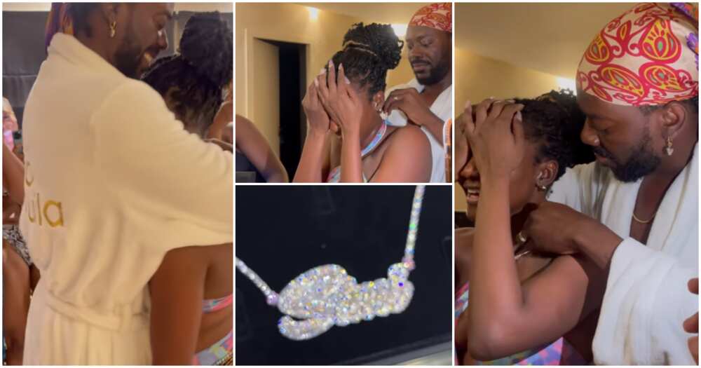 Adekunle Gold celebrates Simi on 35th birthday, gives her diamond chain.