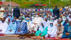 Buhari observes Eid outside Presidential Villa, photos show moment president stormed Mambila Barracks
