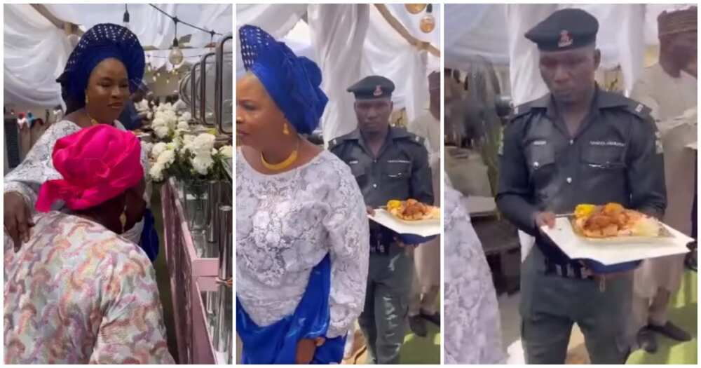 Nigeria Police reacts to viral clip of officer carrying food for VIP at Kwara event, speak on next line of action