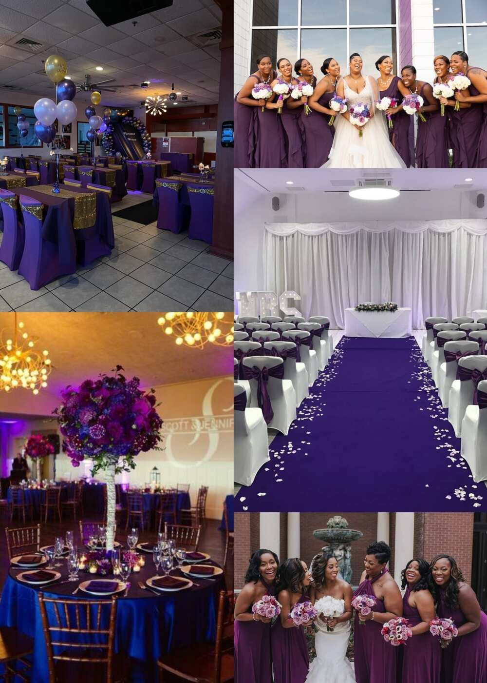 purple and blue wedding party