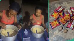 "Who go marry this one?" Nigerian lady eats 10 packs of noodles and 2 eggs in one sitting in video