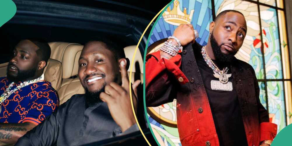Davido crops cousin Tunji out of picture of them in a lambo