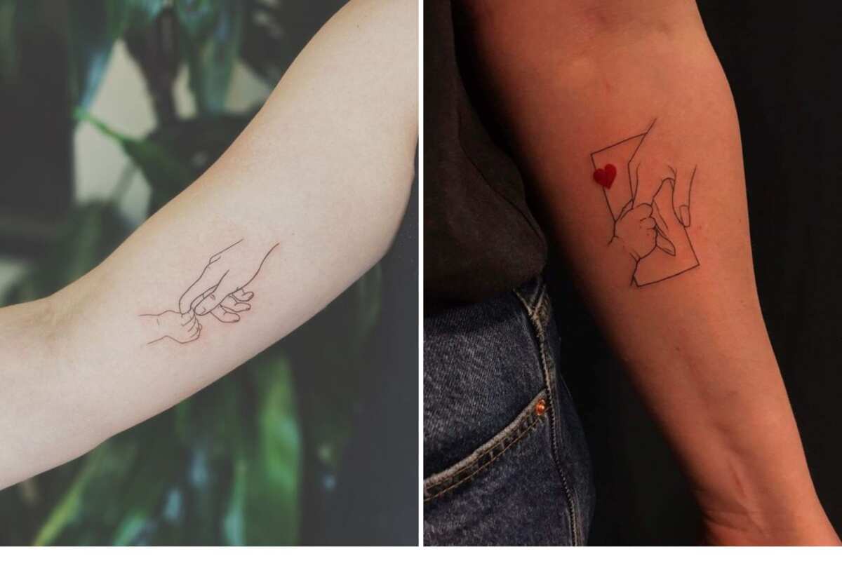 This was supposed to be a simple, cute matching tattoo with my sister and  mom. All 3 of ours look completely different, especially the line  thickness. : r/shittytattoos