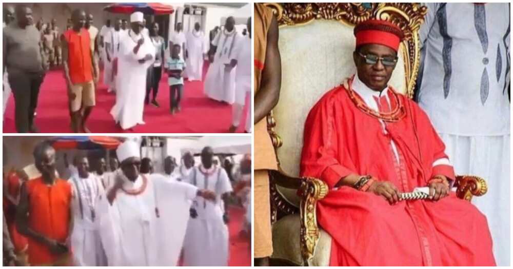 Oba of Benin impresses at event with fine shaku shaku dance moves that left many screaming, video goes viral
