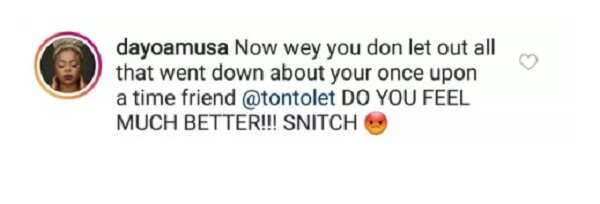 Dayo Amusa slams Tonto Dikeh’s ex-friend for dragging her