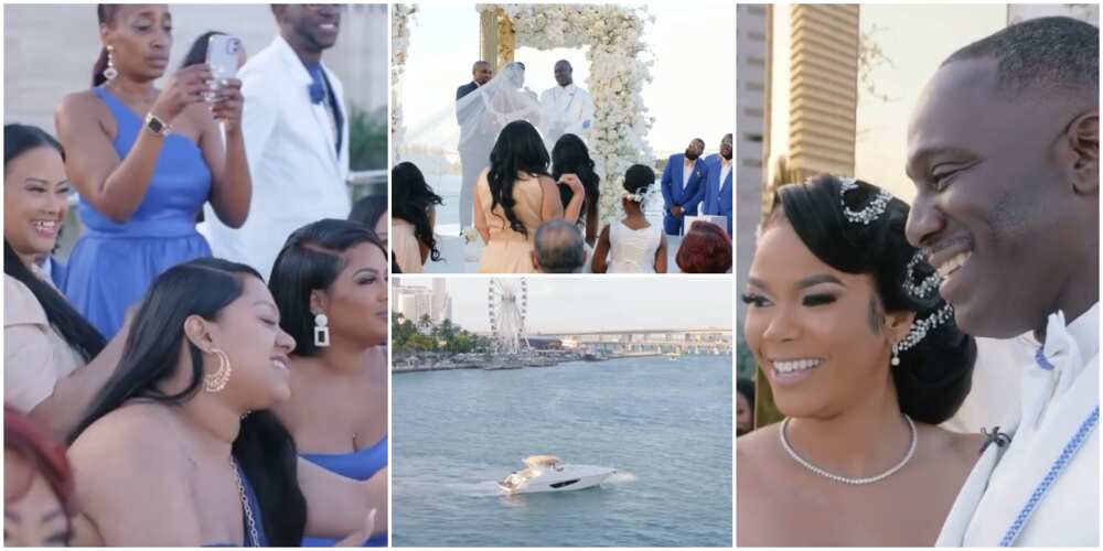 Mixed reactions as rich bride gifts her groom a yacht on their wedding day for giving her a beautiful wedding