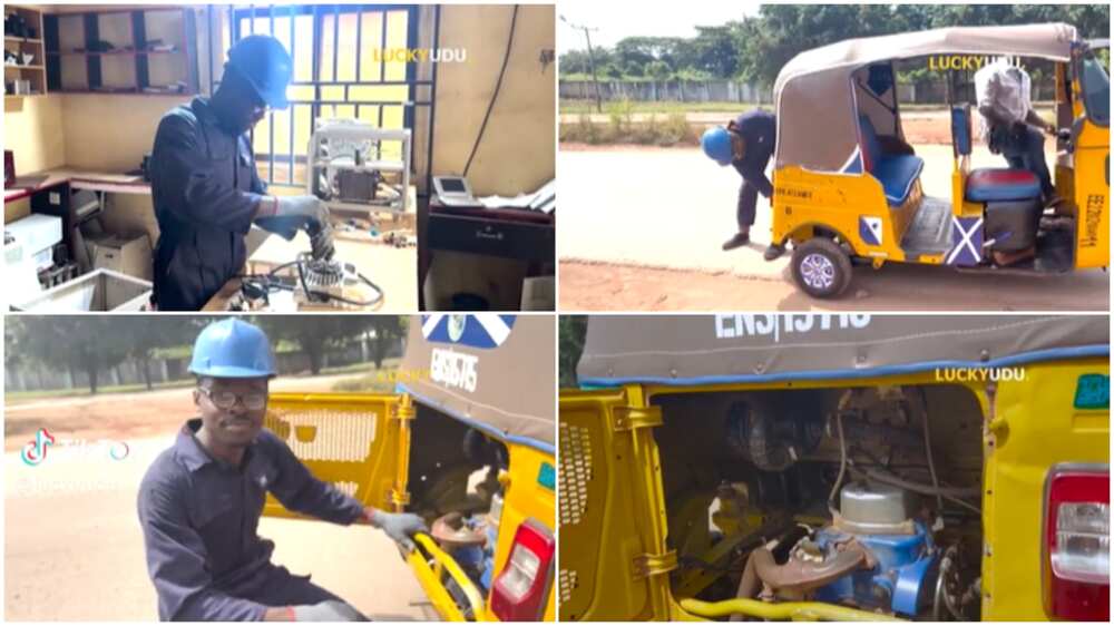 From petrol to electric/Nigerian man put batteries into vehicles. From petrol to electric/Nigerian man put batteries into vehicles.