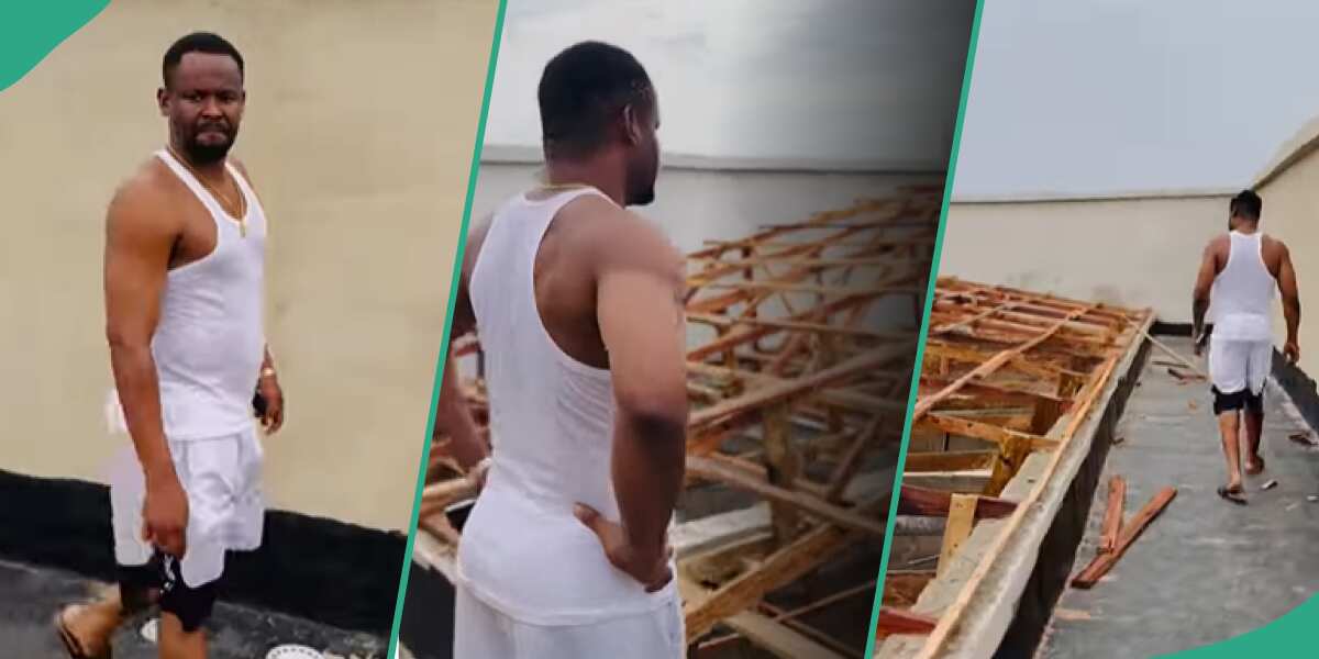 Video of Zubby Micheal on the roof of one of his ongoing project emerges online