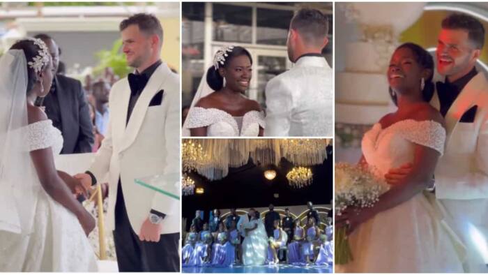 Interracial wedding: Couple marries in beautiful ceremony, video of their lavish reception wows netizens
