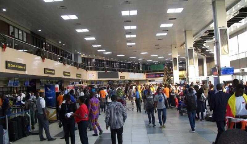 Travelers at Nigeria's airport