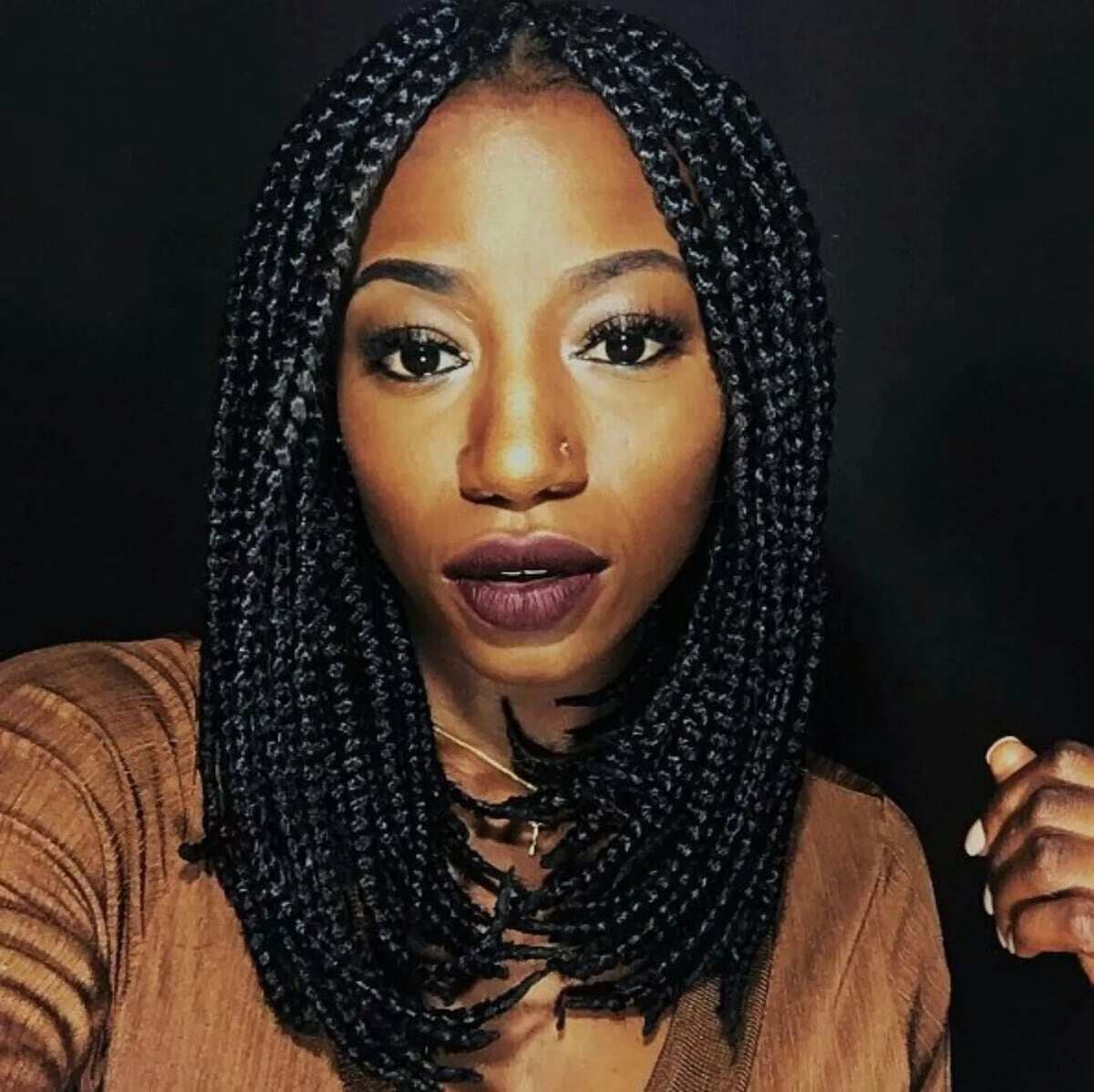 All back braids with natural hair in Nigeria