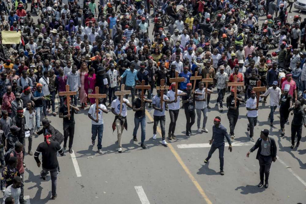 Thirty-two civilians and four UN peacekeepers were killed in total during the protests last week, the government says Thirty-two civilians and four UN peacekeepers were killed in total during the protests last week, the government says