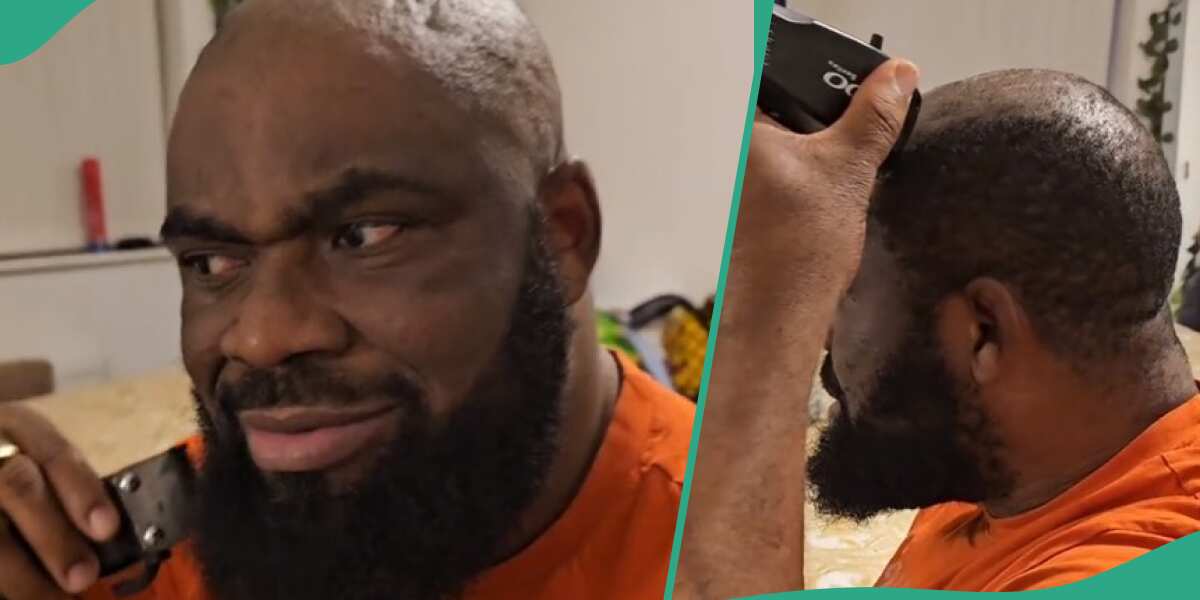 VIDEO: Nigerian man abroad buys clipper, gets filmed as he barbed his hair