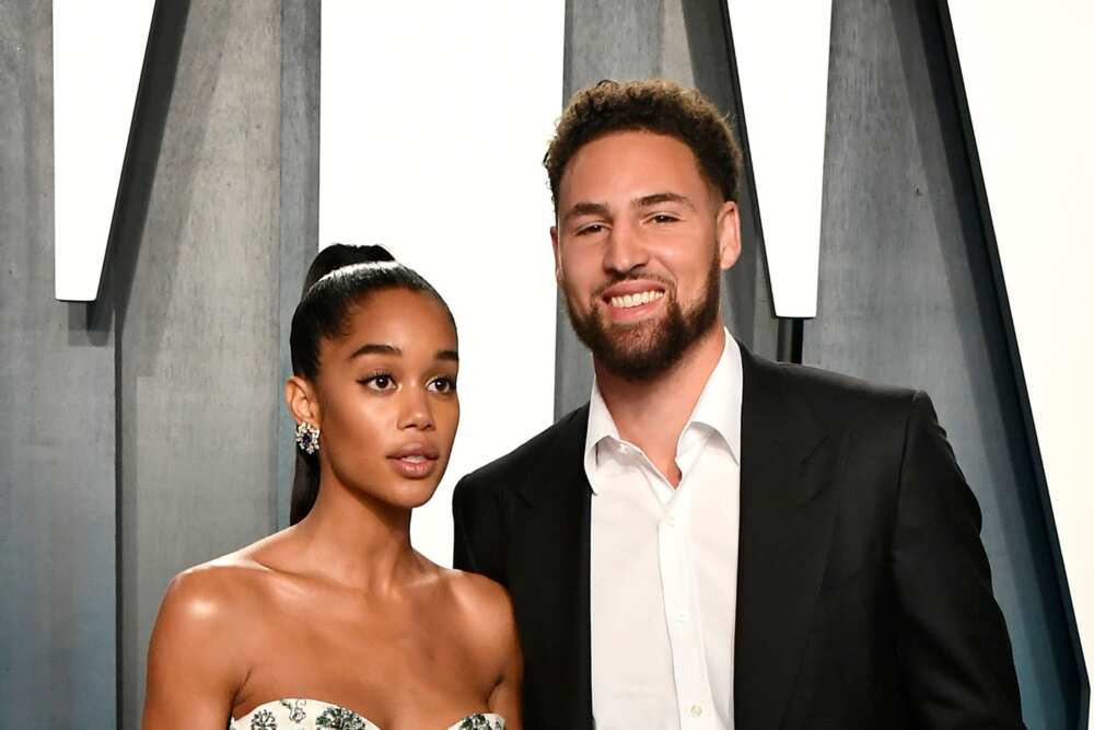 Laura Harrier and Klay Thompson Laura Harrier and Klay Thompson
