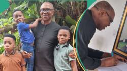 Junior Pope: Peter Obi pays condolence visit to actor’s family, consoles his wife, mum in video