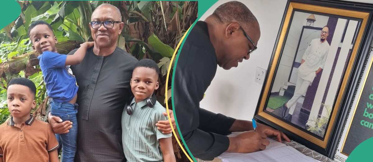 Junior Pope: See photos and videos as Peter Obi pays condolence visit to actor's family