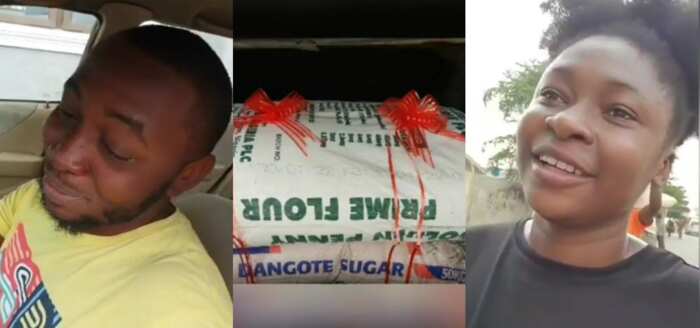 Man Who Sells Snacks Cries in Video After Wife Supports Him With One Bag of  Flour and Sugar as Valentine Gift - Legit.ng