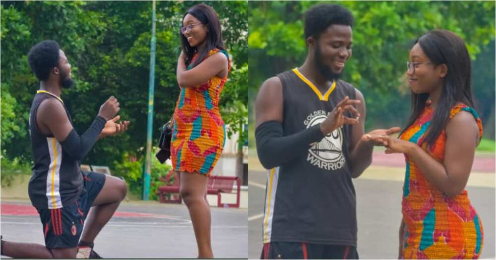 Handsome Man Proposes to Pretty Girlfriend Handsome Man Proposes to Pretty Girlfriend