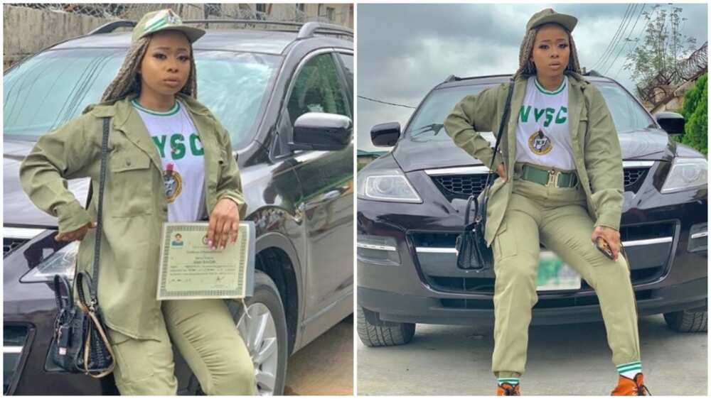 Queen Ola shows off NYSC certificate as she completes service year