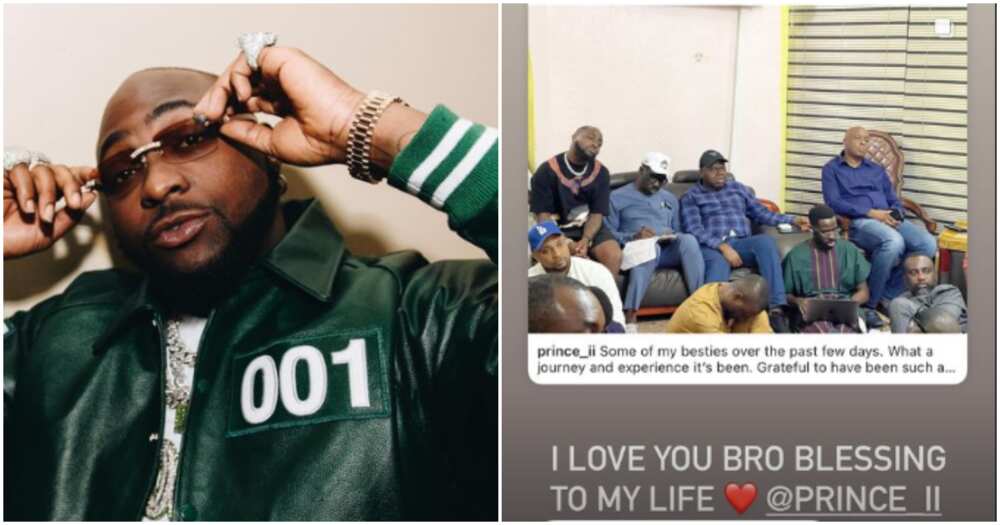 Photos of Davido cherishing Prince Bobo Ajudua's support