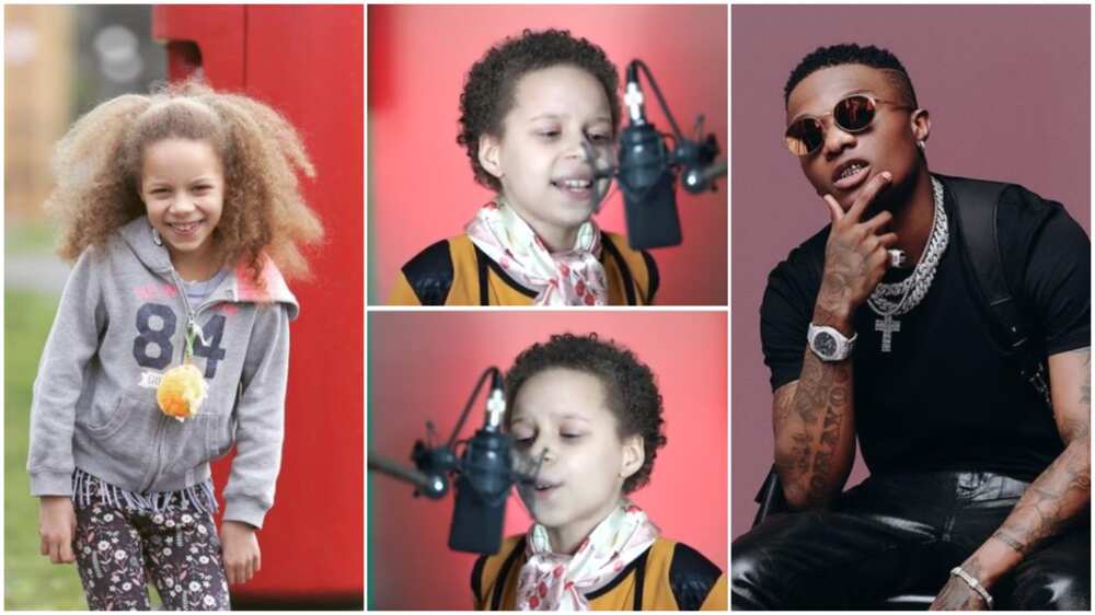 'Oyinbo' kid sings Wizkid's Blessed song with sweet voice, her cute video breaks the internet