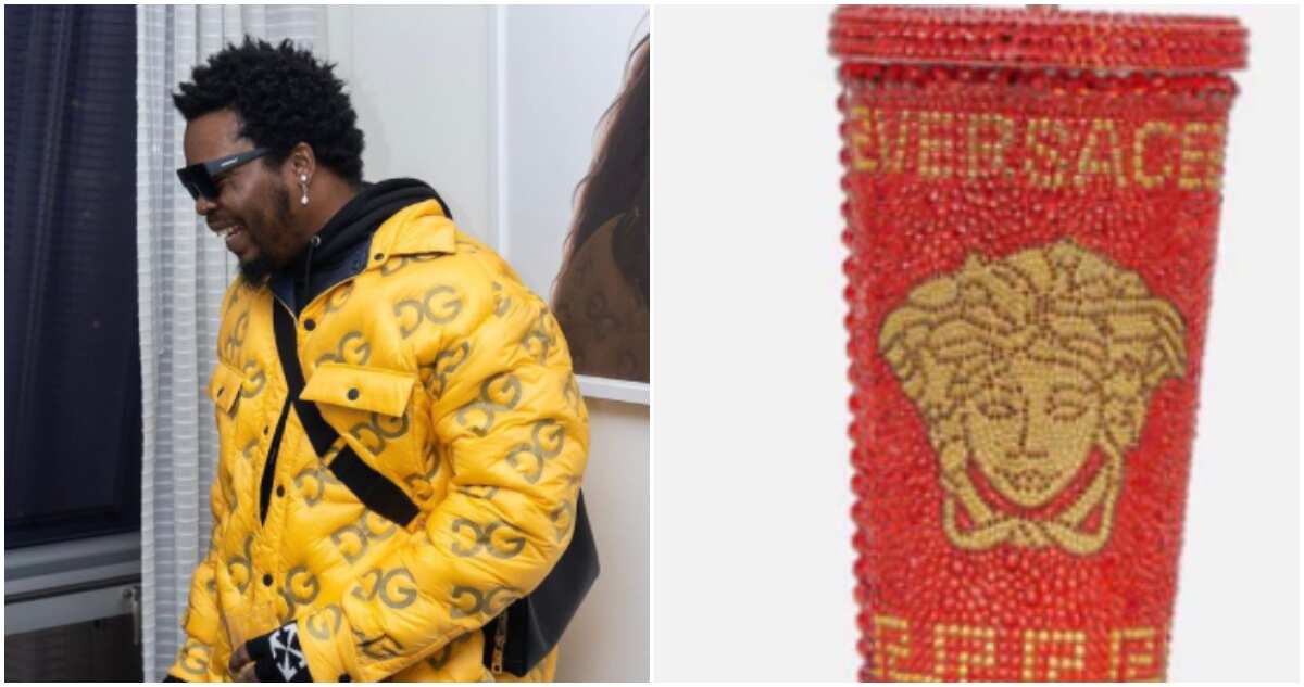Baddo will never make noise about being rich: Reactions as Olamide flaunts Versace travel cup worth N544k