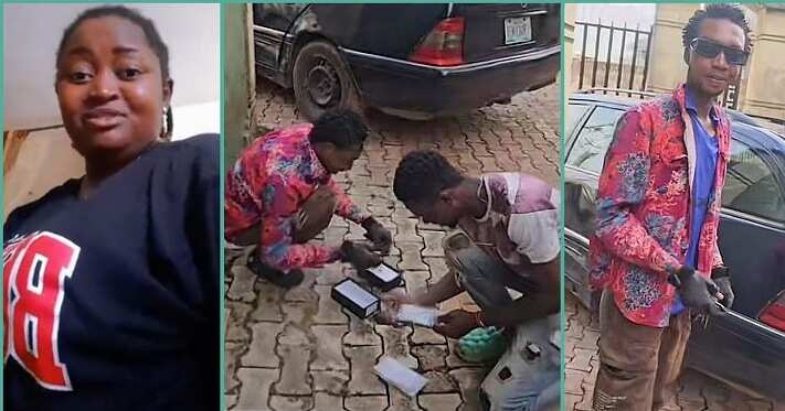 Watch video of Nigerian lady blessing her 2 riders with iPhone 13 Pro Max