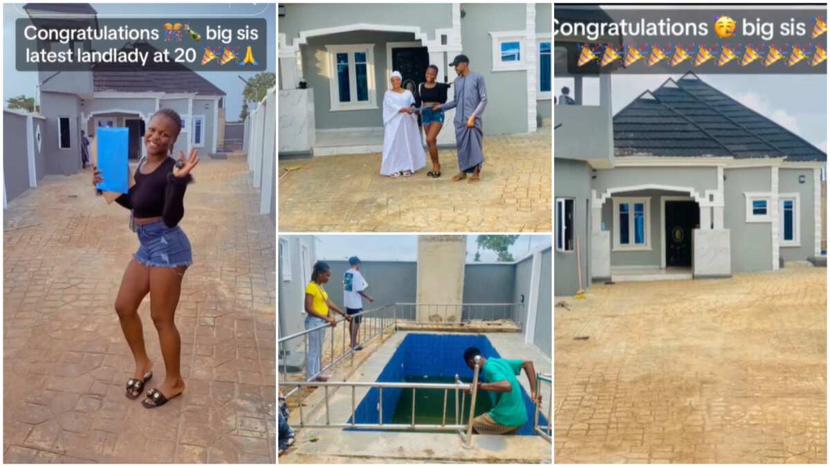 Video of house 20-year-old Nigerian lady built with swimming pool stirs reactions (watch)