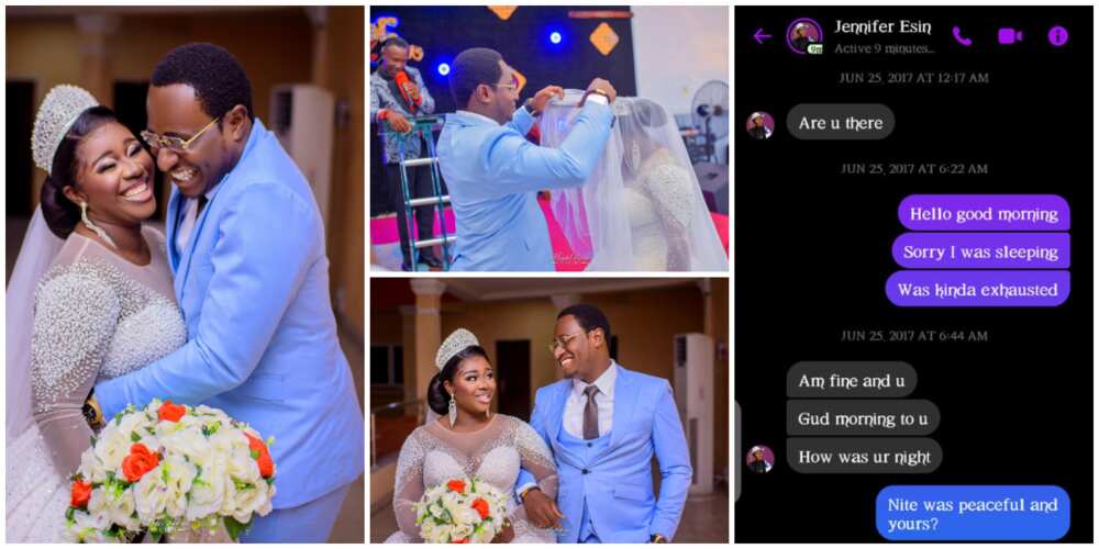 Cute photos as Nigerian lady finally marries man who had been ignoring her on Facebook, shares their chats