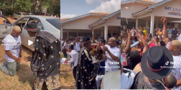 Finally a Graduate": Video Captures Moment a Young Sprays Money on His Father After Final Examination