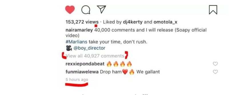 Naira Marley breaks Instagram record in Africa, gets 40,000 comments in 5 hours