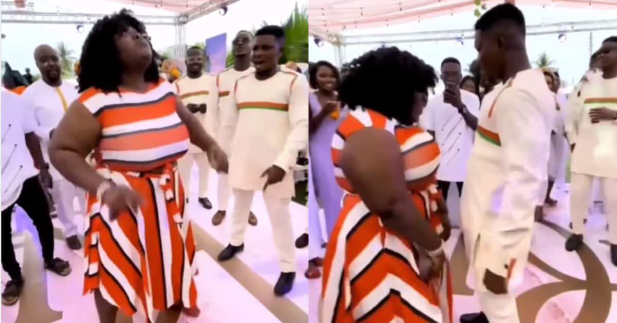 Plus-sized lady steals show at wedding, takes off her heels as she shows off crazy legwork in viral video