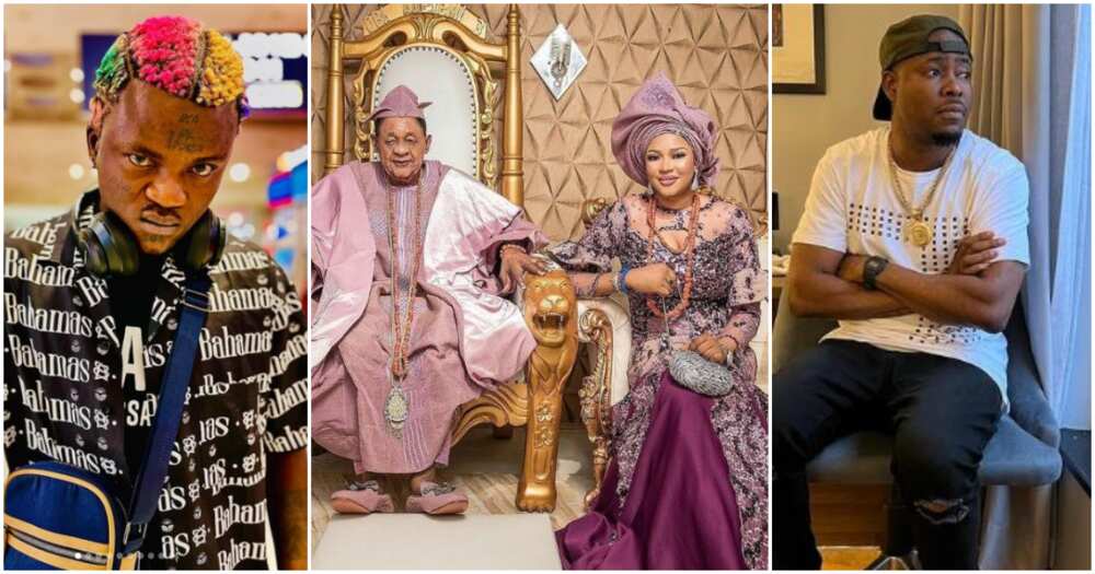 Nigerian singer Portable with lover interest Queen Dami and actor Lege Nigerian singer Portable with lover interest Queen Dami and actor Lege