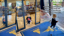 “Her first time seeing it”: “Little girl left stunned after seeing automatic doors for the first time at disney island