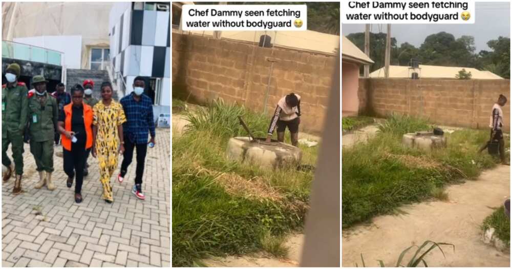 Chef Dammy, fetching water, security