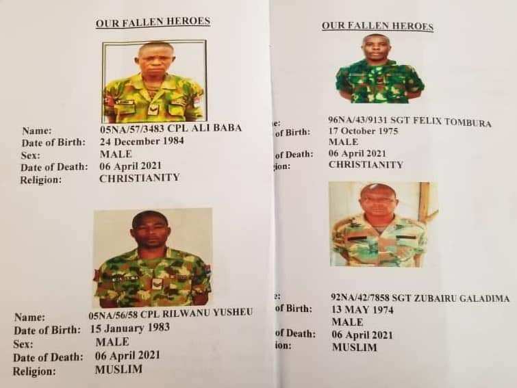 Tears as Army reveals, names, photos of 12 soldiers killed by bandits