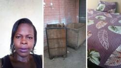 Hardworking lady transforms her life, goes from sleeping on boxes to owning home with bed
