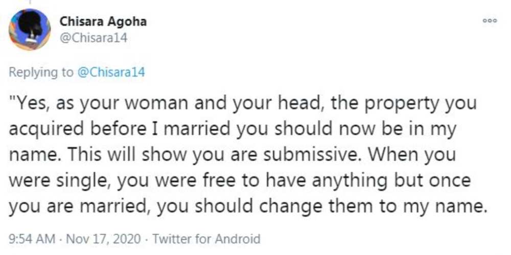 Nigerian woman claims she made husband transfer his land ownership to her after their marriage Nigerian woman claims she made husband transfer his land ownership to her after their marriage