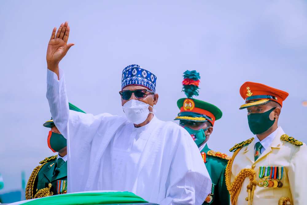 President Muhammadu Buhari at the 61st Independence anniversary