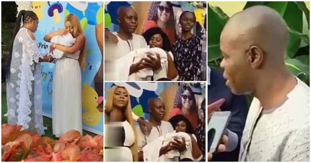 Regina Daniels' dad attends her baby's naming ceremony despite not supporting her marriage