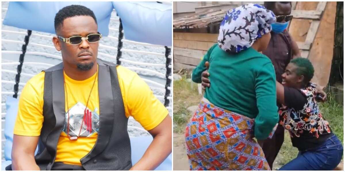 Zubby Michael reacts as Mercy Johnson kneels to greet hubby, says he wants same from future wife