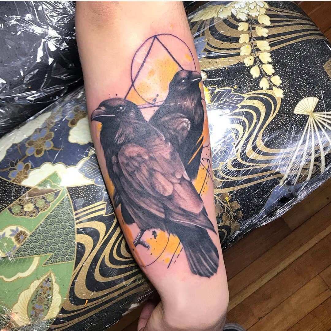 Black Squirrel Tattoo - Raven from CJ (@seajayesparrago ) #raventattoo  #traditionaltattoo #omahatattoos #blacksquirreltattoo #midwesttattoo |  Facebook