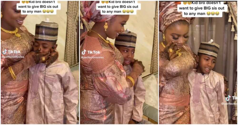 Kid brother, little boy cries as leder sister marries Kid brother, little boy cries as leder sister marries
