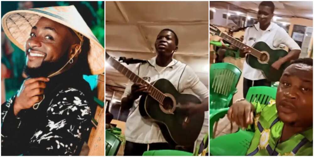 Confirmed: Davido reacts as Cubana Chiefpriest discovers talented Asaba guitarist