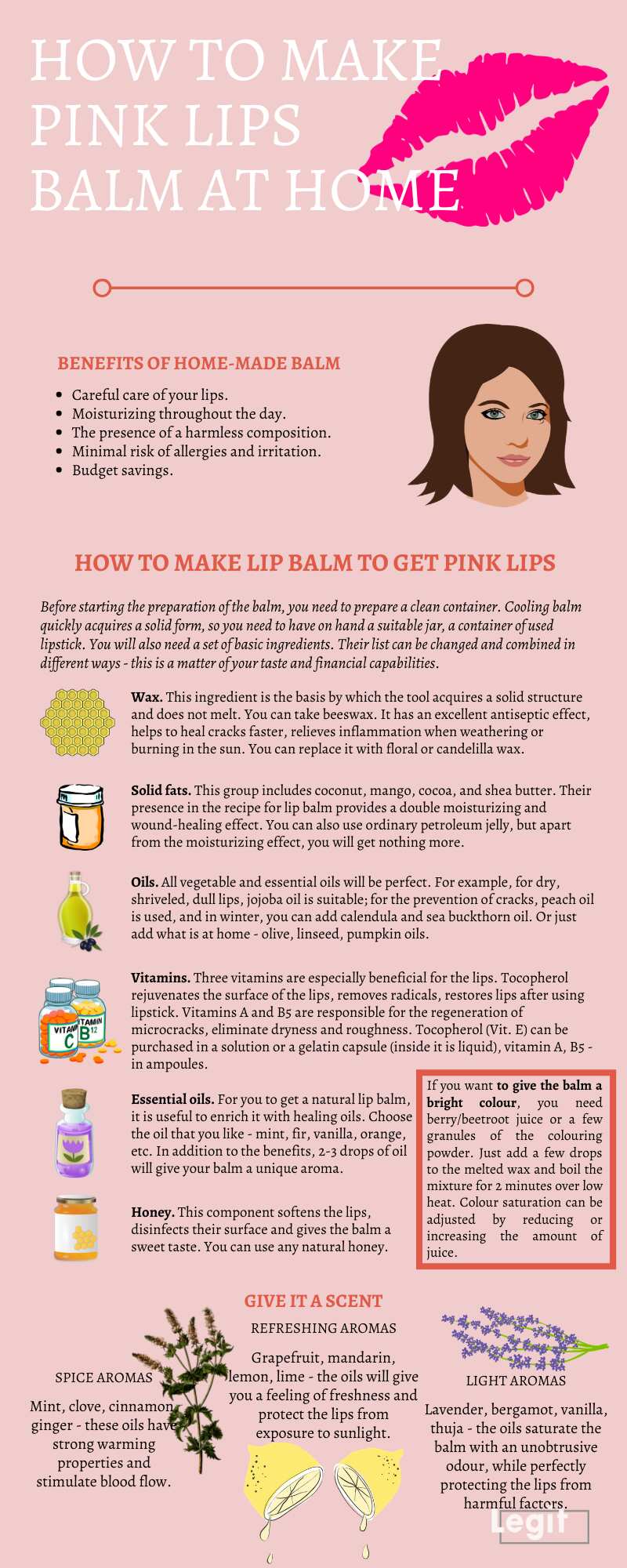 Pink lips balm